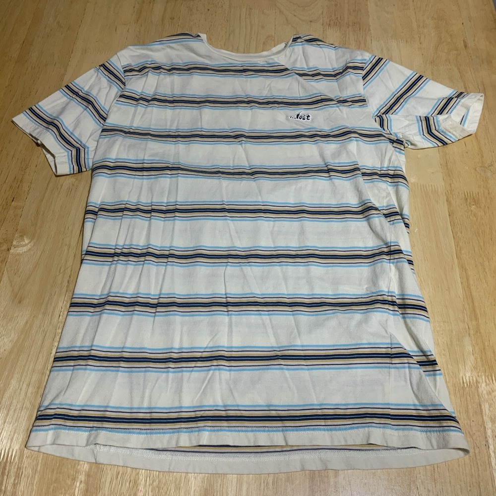 Lost Enterprise Shirt Mens‎ M Multicolor Short Sleeve Striped Crew Neck Casual